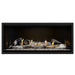 Napoleon Ascent Premium 46 Linear Direct Vent Gas Fireplace in Matte Black Panel with Clear Glass Embers and Birch Logs