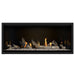 Napoleon Ascent Premium 46 Linear Direct Vent Gas Fireplace in MIRRO-FLAME Porcelain Reflective Panel with Clear Glass Embers and Driftwood Logs