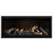 Napoleon Ascent Premium 46 Linear Direct Vent Gas Fireplace in MIRRO-FLAME Porcelain Reflective Panel with Split Oak Logs