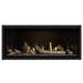 Napoleon Ascent Premium 46 Linear Direct Vent Gas Fireplace in MIRRO-FLAME Porcelain Reflective Panel with Topaz Glass Embers and Driftwood Logs