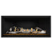 Napoleon Ascent Premium 46 Linear Direct Vent Gas Fireplace in Matte Black Panel with Amber Glass Embers and Birch Logs