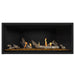 Napoleon Ascent Premium 46 Linear Direct Vent Gas Fireplace in Matte Black Panel with Amber Glass Embers and Driftwood Logs