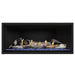 Napoleon Ascent Premium 46 Linear Direct Vent Gas Fireplace in Matte Black Panel with Blue Glass Embers and Birch Logs