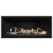 Napoleon Ascent Premium 46 Linear Direct Vent Gas Fireplace in Matte Black Panel with Topaz Glass Embers and Birch Logs