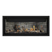 Napoleon Ascent Premium 46" Linear Direct Vent Gas Fireplace with Ledgestone Brick and Driftwood Log Set 