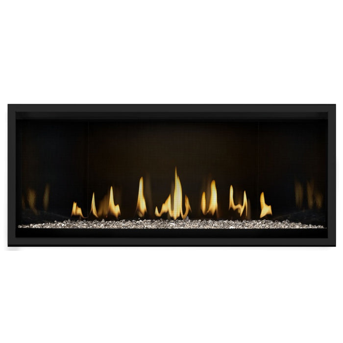 Napoleon Ascent Premium 46 Linear Direct Vent Gas Fireplace with MIRRO-FLAME Porcelain Reflective Panel and Clear Glass Embers