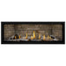 Napoleon Ascent Premium 56 Linear Direct Vent Gas Fireplace in Ledgestone Brick Panel with Birch Logs