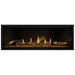 Napoleon Ascent Premium 56 Linear Direct Vent Gas Fireplace in MIRRO-FLAME Porcelain Reflective Panel with Amber Glass Embers and Split Oak Logs