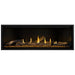 Napoleon Ascent Premium 56 Linear Direct Vent Gas Fireplace in MIRRO-FLAME Porcelain Reflective Panel with Amber Glass Embers and Split Oak Logs