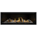 Napoleon Ascent Premium 56 Linear Direct Vent Gas Fireplace in  MIRRO-FLAME Porcelain Reflective Panel with Black Glass Embers and Birch Logs