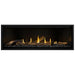 Napoleon Ascent Premium 56 Linear Direct Vent Gas Fireplace in MIRRO-FLAME Porcelain Reflective Panel with Black Glass Embers and Split Oak Logs
