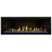 Napoleon Ascent Premium 56 Linear Direct Vent Gas Fireplace in MIRRO-FLAME Porcelain Reflective Panel with Blue Glass Embers and Driftwood Logs