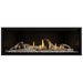 Napoleon Ascent Premium 56 Linear Direct Vent Gas Fireplace in MIRRO-FLAME Porcelain Reflective Panel with Clear Glass Embers and Birch Logs