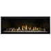 Napoleon Ascent Premium 56 Linear Direct Vent Gas Fireplace in MIRRO-FLAME Porcelain Reflective Panel with Clear Glass Embers and Driftwood Logs