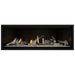 Napoleon Ascent Premium 56 Linear Direct Vent Gas Fireplace in MIRRO-FLAME Porcelain Reflective Panel with Topaz Glass Embers and Beach Fire Logs

