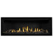 Napoleon Ascent Premium 56 Linear Direct Vent Gas Fireplace in Matte Black Panel with Black Glass Embers and Driftwood Logs