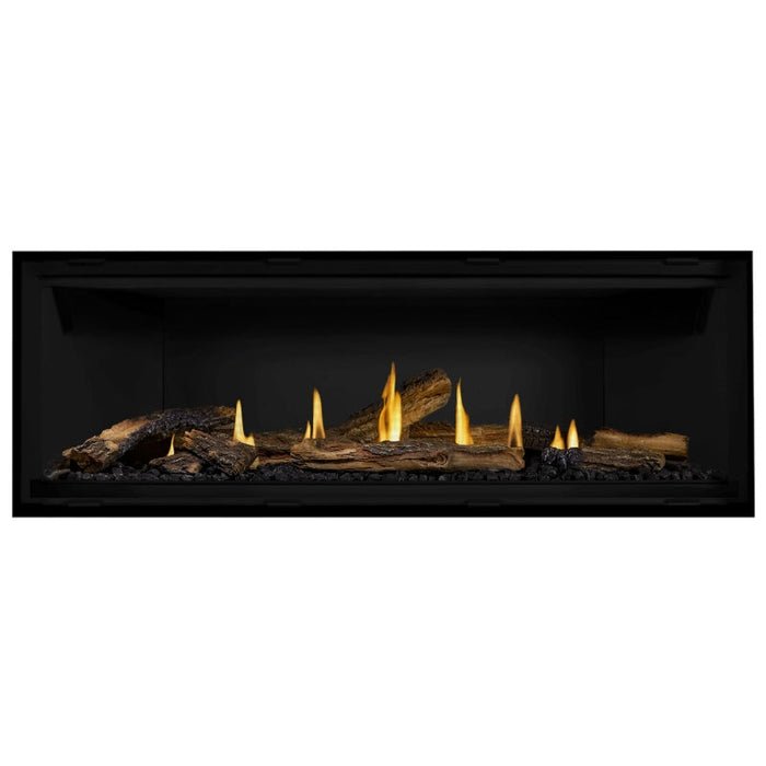 Napoleon Ascent Premium 56 Linear Direct Vent Gas Fireplace in Matte Black Panel with Split Oak Logs