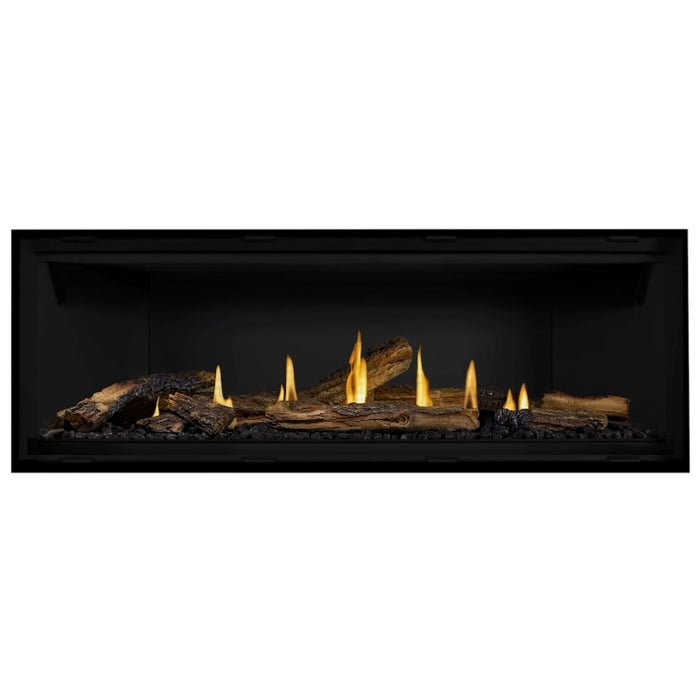 Napoleon Ascent Premium 56 Linear Direct Vent Gas Fireplace in Matte Black Panel with Split Oak Logs 