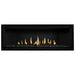 Napoleon Ascent Premium 56 Linear Direct Vent Gas Fireplace with Black Glass Embers and Matte Black Panel