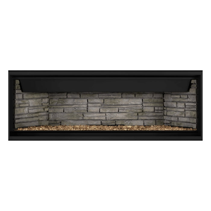 Napoleon Ascent Premium 56" Linear Direct Vent Gas Fireplace with Ledgestone Brick and Topaz Glass Beads
