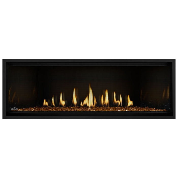 Napoleon Ascent Premium 56 Linear Direct Vent Gas Fireplace with MIRRO-FLAME Porcelain Reflective Panel and Amber Glass Embers