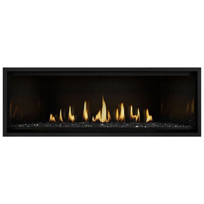 Napoleon Ascent Premium 56 Linear Direct Vent Gas Fireplace with MIRRO-FLAME Porcelain Reflective Panel and Black Glass Embers