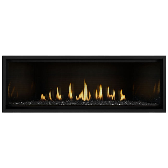 Napoleon Ascent Premium 56 Linear Direct Vent Gas Fireplace with MIRRO-FLAME Porcelain Reflective Panel and Black Glass Embers