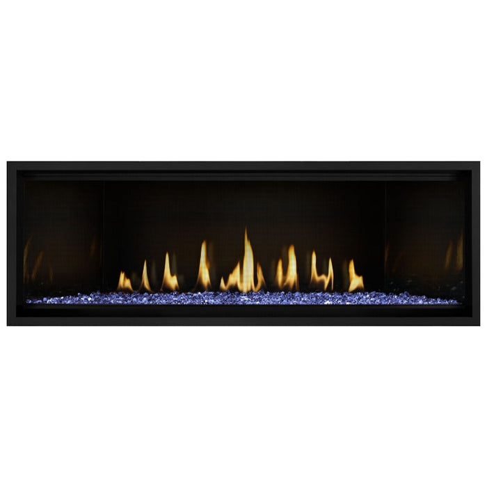 Napoleon Ascent Premium 56 Linear Direct Vent Gas Fireplace with MIRRO-FLAME Porcelain Reflective Panel and Blue Glass Embers