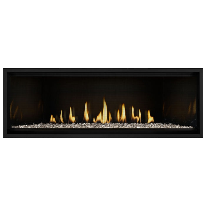 Napoleon Ascent Premium 56 Linear Direct Vent Gas Fireplace with MIRRO-FLAME Porcelain Reflective Panel and Clear Glass Embers