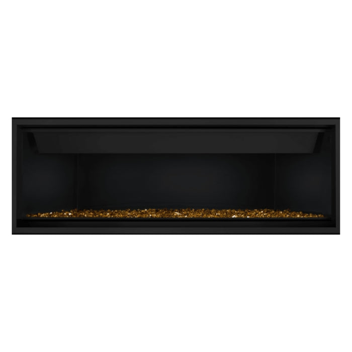 Napoleon Ascent Premium 56" Linear Direct Vent Gas Fireplace with Ledgestone Brick and Amber Glass Embers