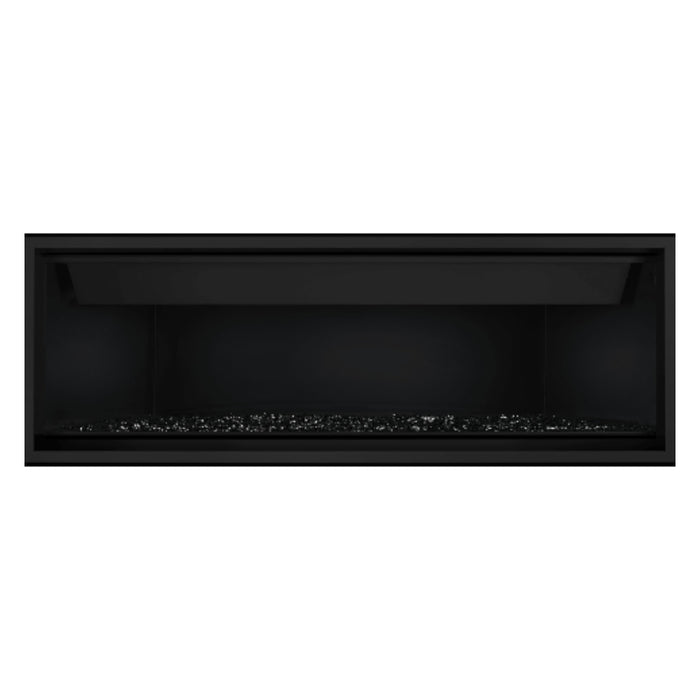 Napoleon Ascent Premium 56" Linear Direct Vent Gas Fireplace with Ledgestone Brick and Black Glass Beads