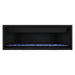Napoleon Ascent Premium 56" Linear Direct Vent Gas Fireplace with Ledgestone Brick and Blue Glass Embers