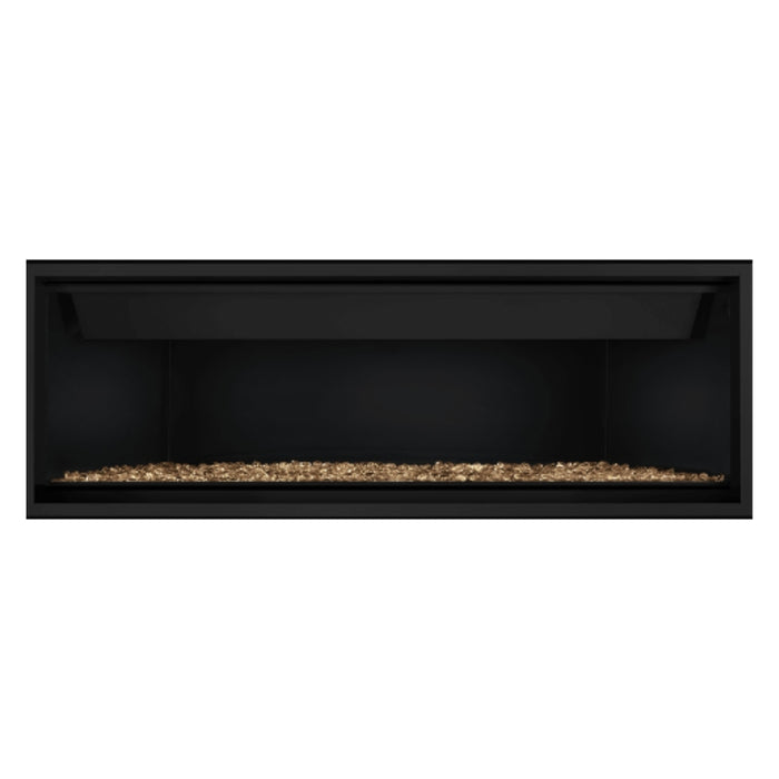 Napoleon Ascent Premium 56" Linear Direct Vent Gas Fireplace with Ledgestone Brick and Topaz Glass Beads