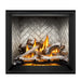 Napoleon Elevation X 36 Direct Vent Fireplace with Glacier Brick Herringbone Interior Panel and Birch Log Set