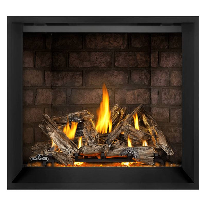 Napoleon Elevation X 42" Direct Vent Fireplace with Newport Interior Panel  and Driftwood Log Set