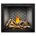 Napoleon Elevation X 42" Direct Vent Fireplace with Westminster Grey Herringbone Interior Panel and Birch Log Set