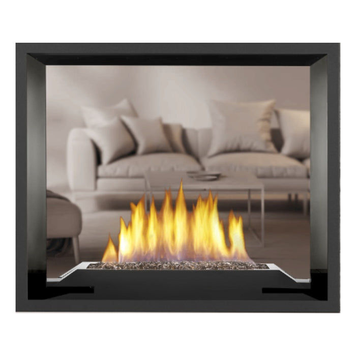 Napoleon High Definition 81 See Thru Direct Vent Gas Fireplace with Topaz Glass Embers and MIRRO FLAME Porcelain Reflective