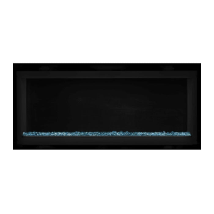 Napoleon Luxuria 38" Linear Direct Vent Gas Fireplace with Blue Glass Beads Face on White Background