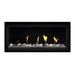 Napoleon Luxuria 38" Linear Direct Vent Gas Fireplace with Clear Glass Beads and Mineral Rock Kit Face on White Background