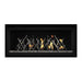 Napoleon Luxuria 38" Linear Direct Vent Gas Fireplace with Clear Glass Beads and Nickel Stix Kit Face on White Background