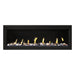 Napoleon Luxuria 50" Linear Direct Vent Gas Fireplace with Blue Glass Beads and Mineral Rock Kit Face on White Background