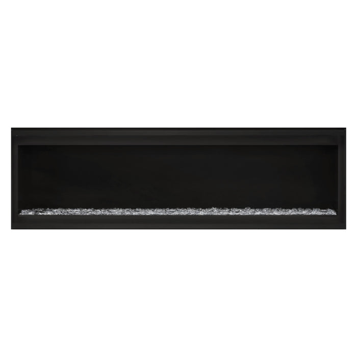Napoleon Luxuria 62" Linear Direct Vent Gas Fireplace with Clear Glass Beads Face on White Background