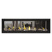 Napoleon Luxuria 62" See Thru Linear Direct Vent Gas Fireplace Shore Fire and Beach Fire Kit Face on White Background