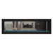 Napoleon Luxuria 62" See Thru Linear Direct Vent Gas Fireplace with Blue Glass Beads Face on White Background