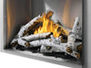 Napoleon Riverside 36 Outdoor Gas Fireplace with Standard Stainless Steel Decorative Panel and Birch Log Set Side Scaled