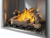 Napoleon Riverside 36 Outdoor Gas Fireplace with Standard Stainless Steel Decorative Panel and High Definition Oak Log Set Side Scaled