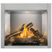 Napoleon Riverside 36 Outdoor Gas Fireplace with Standard Stainless Steel Decorative Panel and Oak Log Set