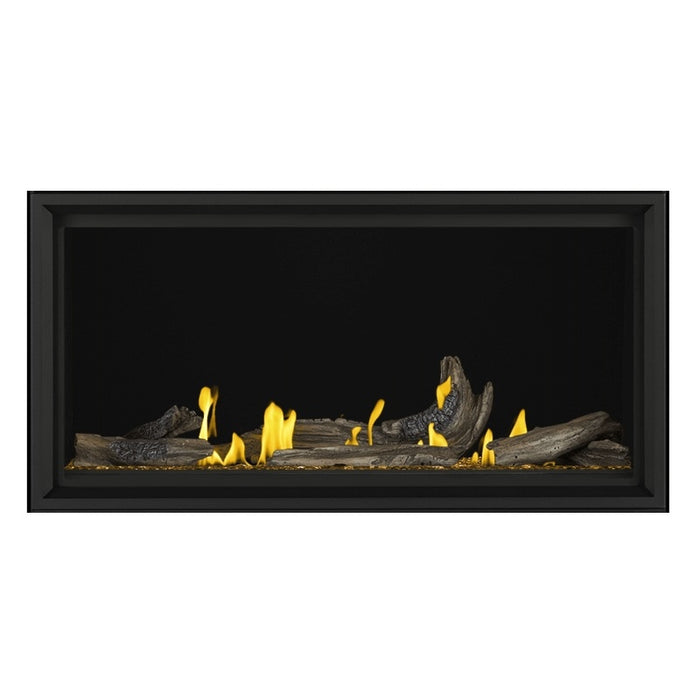 Napoleon Tall Vector 50" Linear Direct Vent Gas Fireplace with Amber Glass Beads and High Definition Driftwood Log Set