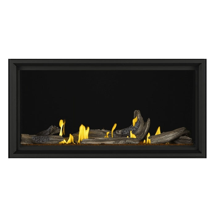 Napoleon Tall Vector 50" Linear Direct Vent Gas Fireplace with Amber Glass Embers and High Definition Driftwood Log Set