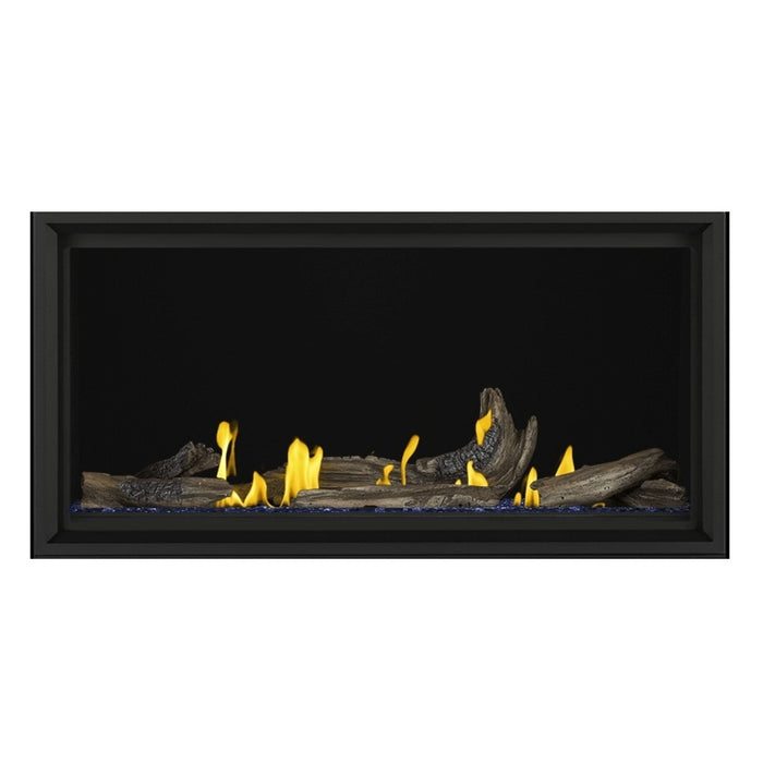 Napoleon Tall Vector 50" Linear Direct Vent Gas Fireplace with Blue Glass Beads and High Definition Driftwood Log Set